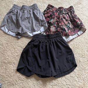 Lululemon running shorts (3 pair)